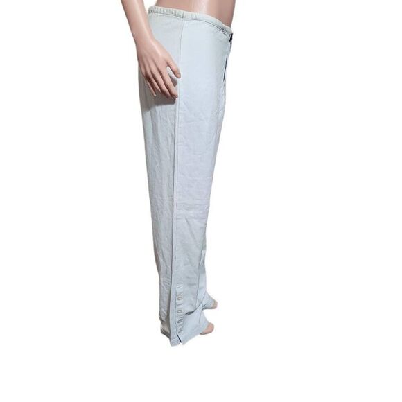 women's high-waist light blue elastic waist with buttons on hem pants M - Picture 5 of 7